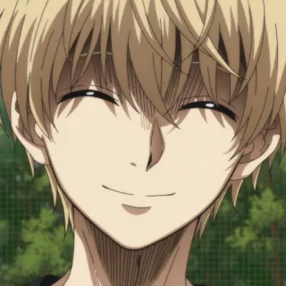 ⚽️ 4274eff7 アニメ, 笑顔, 漫画, 金髪, 幸せ telegram sticker