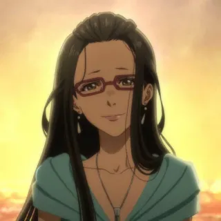 ⚽️ 7b366357 アニメ, 女性, メガネ, ポートレート, 漫画, キャラクター telegram sticker