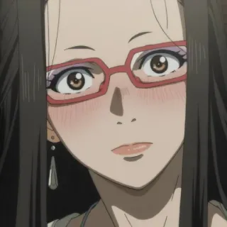 ⚽️ a70bab70 アニメ, 女性, メガネ, ポートレート, アニメーション, 漫画 telegram sticker