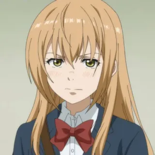 ⚽️ b2d7170f アニメ, 女の子, 制服, 怒り, 金髪, ポートレート telegram sticker