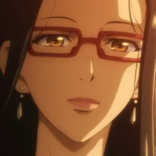 ⚽️ d62b64f6 女性, メガネ, アニメ, ポートレート telegram sticker