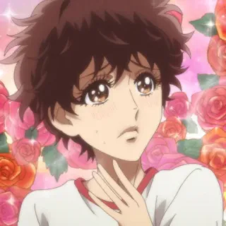 ⚽️ dd083fe3 アニメ, 花, ポートレート, かわいい, 女性, キャラクター telegram sticker