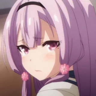 🥺 28be2169 Fille anime, Kawaii, Mignon, Manga, Cheveux violets whatsapp sticker