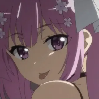 😛 444bcf36 Anime, Fille, Mignon, Cheveux roses whatsapp sticker