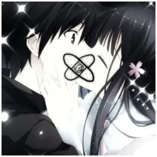 🤍 4cdb1675 Anime, Couple, Amour, Bandage, Affection, Baiser whatsapp sticker