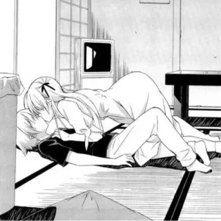 🤍 500c82ef Anime, Baiser, Romance, Couple, Amour, Illustration whatsapp sticker