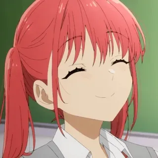 😋 6480fbf8 animé, fille, cheveux roux, souriant, mignon whatsapp sticker