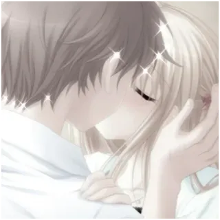 🤍 7d3506a1 baiser, anime, romance, amour, couple, affection, manga whatsapp sticker