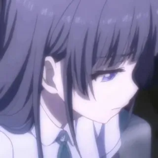 🦋 92121913 Fille anime, Triste, Anime, Fille, Cheveux violets whatsapp sticker