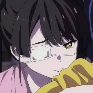 😣 af213dd0 Anime, Fille, Cache-œil, Triste, Pleurs whatsapp sticker