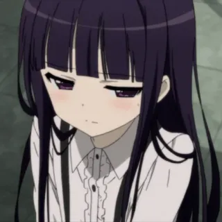 🙇‍♀️ b4a389ca Anime, Fille, Manga, Personnage, Cheveux violets, Sombre whatsapp sticker