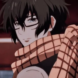 😑 60c118ae อนิเมะ, แว่นตา, ตัวละคร, ผ้าพันคอ, ศิลปะ telegram sticker