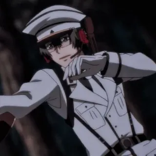 😃 ed6715a7 อนิเมะ, เครื่องแบบทหาร, หมวก, ตัวละคร, แว่นตา telegram sticker