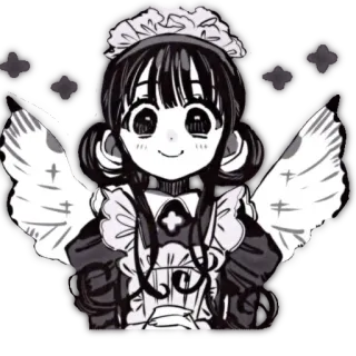 🙂 91195bcf anime, maid, angel, cute, manga telegram sticker