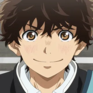 🙂 5b7d40c9 アニメ, 笑顔, 男の子, キャラクター, ポートレート telegram sticker