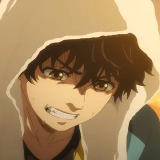 🙂 a08e31e9 アニメ, キャラクター, 怒り, フード, 少年, 汗, イライラ telegram sticker