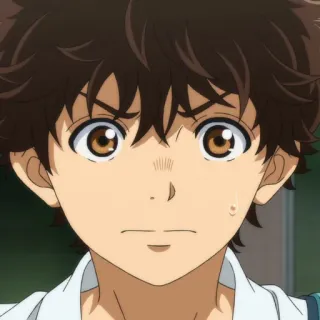 🙂 ec410fd9 アニメ, 少年, ポートレート, 真剣, 茶髪, 茶色の目 telegram sticker