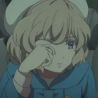 😶 101a0298 อนิเมะ, ผู้หญิง, ผมบลอนด์, เศร้า, ร้องไห้, อารมณ์ telegram sticker