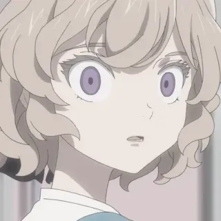 😶 8c8c548e อนิเมะ, ผู้หญิง, ผมหยิก, ประหลาดใจ, สีหน้า, ภาพเหมือน telegram sticker