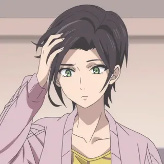 😶 e10fede4 อนิเมะ, ผู้หญิง, ตัวละคร, สับสน, กังวล, ตาสีเขียว telegram sticker