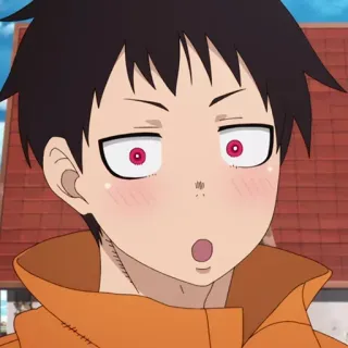 🔥 02f4c8ae Shinra Kusakabe Fire Force Anime, Fire Force, Shinra Kusakabe, Errötend, Überrascht, Cartoon whatsapp sticker