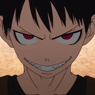 🔥 d3f1881d Shinra Kusakabe Fire Force Anime, Fire Force, Shinra Kusakabe, Grinsen, rote Augen, wütend whatsapp sticker