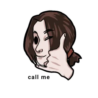 😏 9b6d2660 call me bel me, meisje, knipoog, telefoon, communicatie telegram sticker