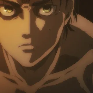 ⚔️ 3cd9d765 Eren Yeager Attack on Titan 动漫, 艾伦·耶格尔, 进击的巨人, 严肃, 坚决, 角色 telegram sticker