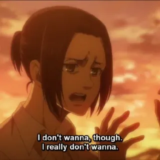 🤨 34be36fd I don't wanna, though. I really don't wanna. เศร้า, หงุดหงิด, อนิเมะ, ร้องไห้, อารมณ์ telegram sticker