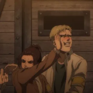 😒 f4b75237 Gabi Braun Attack on Titan ผ่าพิภพไททัน, อนิเมะ, ความรุนแรง, กาบิ บราวน์, ตบ, สติกเกอร์อนิเมะ, ทหาร telegram sticker