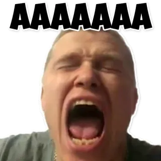 😵 5087454a AAAAAAAA cri, homme, expression, mème whatsapp sticker