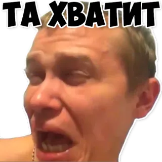 😭 a178d89a ТА ХВАТИТ Expression faciale, Mème, En colère, Crier, Drôle whatsapp sticker