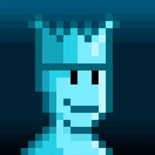 🥶 84fe2eac 像素画, 角色, 皇冠, 蓝色 telegram sticker