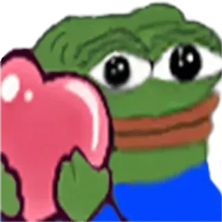 😍 0505b95d Pepe the Frog Pepe, grenouille, mème, cœur, amour telegram sticker