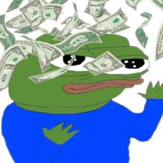 💵 29bf8800 Pepe the Frog Pepe, grenouille, argent, dollars, mème telegram sticker