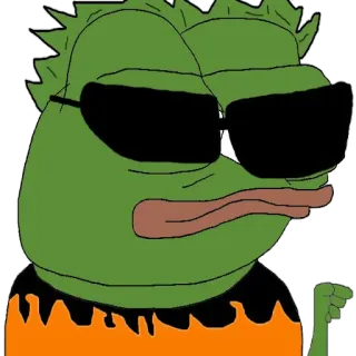 😏 3ceb6e66 Pepe the Frog grenouille, lunettes de soleil, meme internet, pepe telegram sticker