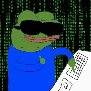🤓 43f00032 Pepe the Frog Mème, Grenouille, Lunettes de soleil, Matrix telegram sticker