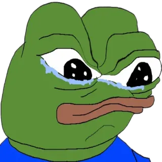 😤 4c40ec78 Pepe the Frog pepe, grenouille, triste, pleurer, mème, internet telegram sticker