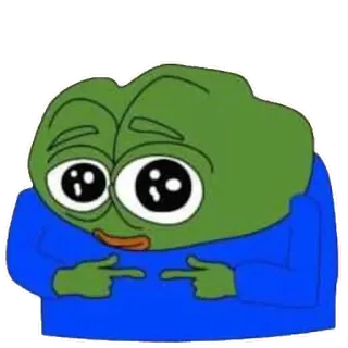 😳 58142292 Pepe the Frog pepe, grenouille, mème, timide, mème internet telegram sticker