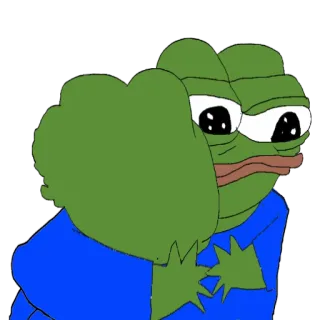 🤼‍♂️ 5d920554 Pepe pepe, grenouille, câlin, mème, émotions telegram sticker