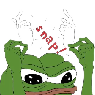 👉 607511c6 Pepe the Frog snap! pepe, pepe the frog, grenouille, snap, mème telegram sticker