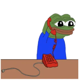 ☎️ 66cc50ec Pepe the Frog Pepe, grenouille, mème, mème internet, triste, téléphone telegram sticker