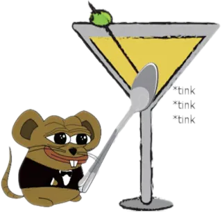 🍸 79e204b4 Pepe *tink
*tink
*tink pepe, souris, martini, cocktail, tink telegram sticker