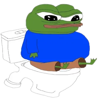 😖 8a603818 Pepe the Frog pepe, grenouille, mème, mème internet, dessin animé, toilette telegram sticker