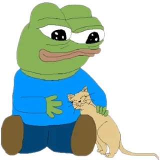 😸 8e6ed289 Pepe the Frog grenouille, pepe, triste, chat, mème telegram sticker