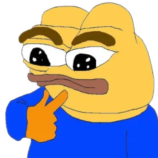 🤔 be490d79 Pepe, grenouille, mème, pensée, doigt telegram sticker