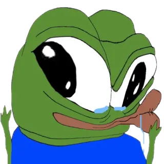 🤩 bf4f2eee Pepe the Frog pepe, grenouille, mème, culture web, triste, pleurer, émoticône telegram sticker