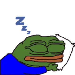 💤 e714670e Pepe the Frog pepe, grenouille, dormir, mème, emote twitch telegram sticker