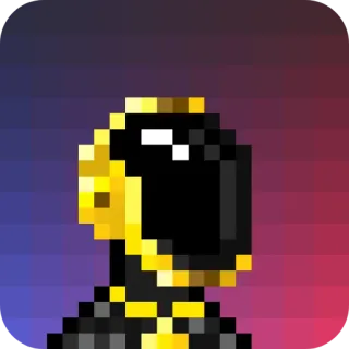 🤖 019d1e60 Pixel art, Figura, Personagem, Avatar, Ouro, Preto whatsapp sticker