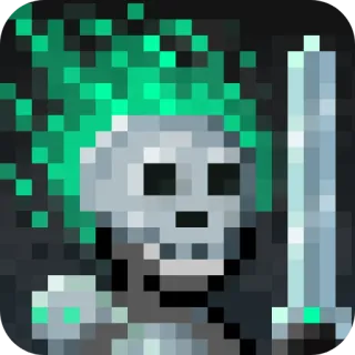 ⚔ be60b2d8 Pixel art, Esqueleto, Espada, Morto-vivo, Fantasma, Video game whatsapp sticker
